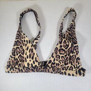 ASOS Design Leopard Print Beach Resort Triangle Adjustable Bikini Top Size US 2